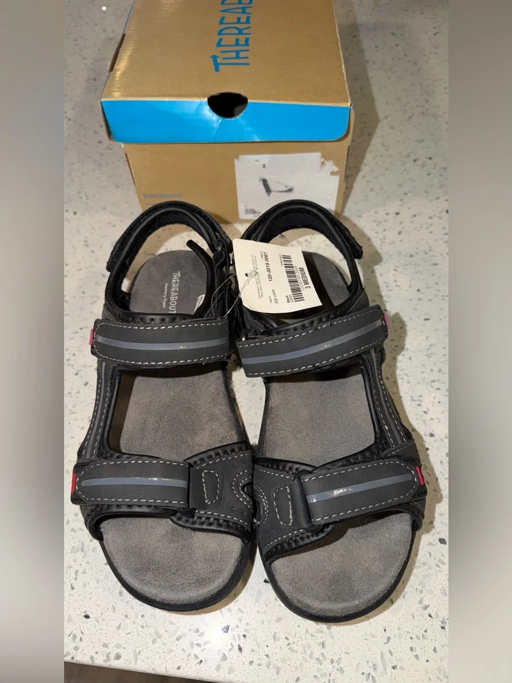Kids Black Adjustable Outdoor Sport Sandals by There & Back
